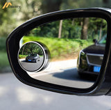 Pair Of Rotatable Car Round Mirror Original Glass Rear View Blind Spot Side Mirror Rotatable Lens