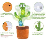Interactive Dancing Cactus Toy – Singing, Talking, Voice Recording Plush With USB Rechargeable Function – Fun Educational Gift For Babies And Kids (Ages 6 Months & Up) - Rechargeable & With Box