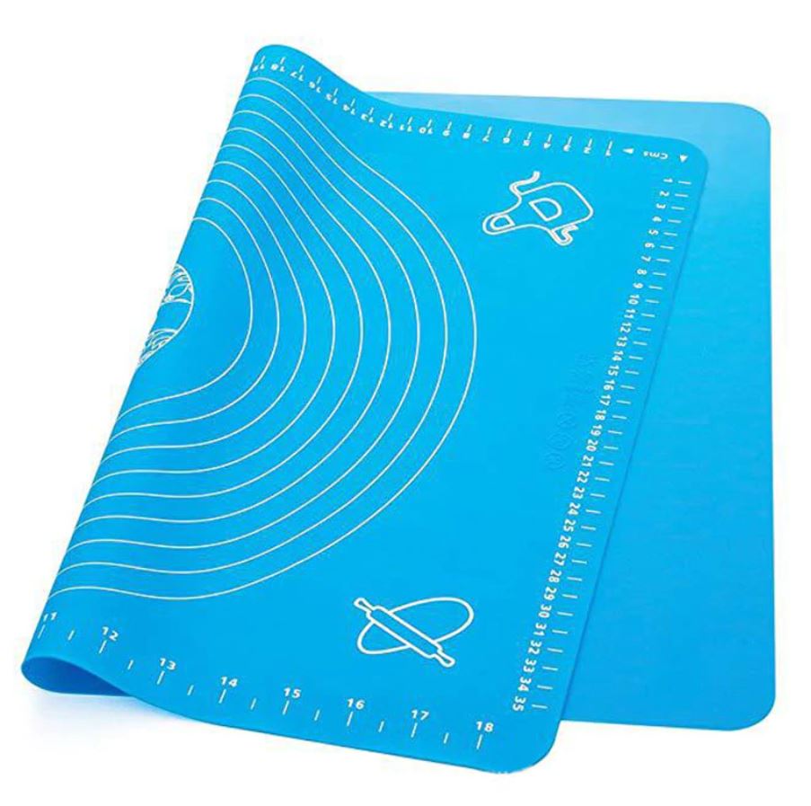 Big Size Silicone Baking Roti Mat With Measurements Heat Resistant Cookie Sheet Oven Liner | Non Stick Flour Rolling Mat | Baking Mat Kneading Dough Pad (Random Color)