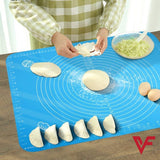 Big Size Silicone Baking Roti Mat With Measurements Heat Resistant Cookie Sheet Oven Liner | Non Stick Flour Rolling Mat | Baking Mat Kneading Dough Pad (Random Color)