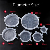6Pcs Kitchen Reusable Silicone Seal Lid, Universal Silicone Stretch Lids For Food Preservation, Vacuum Food Storage, Bowl Cover And Cookware Cover For Kitchen And Home