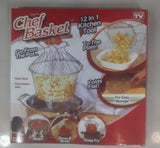 STAINLESS STEEL MULTI-FUNCTIONAL FOLDABLE COOKING Chef Basket Deluxe Kitchen Colander, MESH STEAM RINSE STRAIN FRY BASKET DEEP FRYER