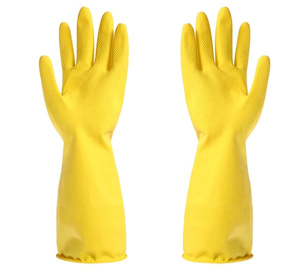 Silicone Washing Full Finger Gloves For Home & Kitchen (Random Colors)