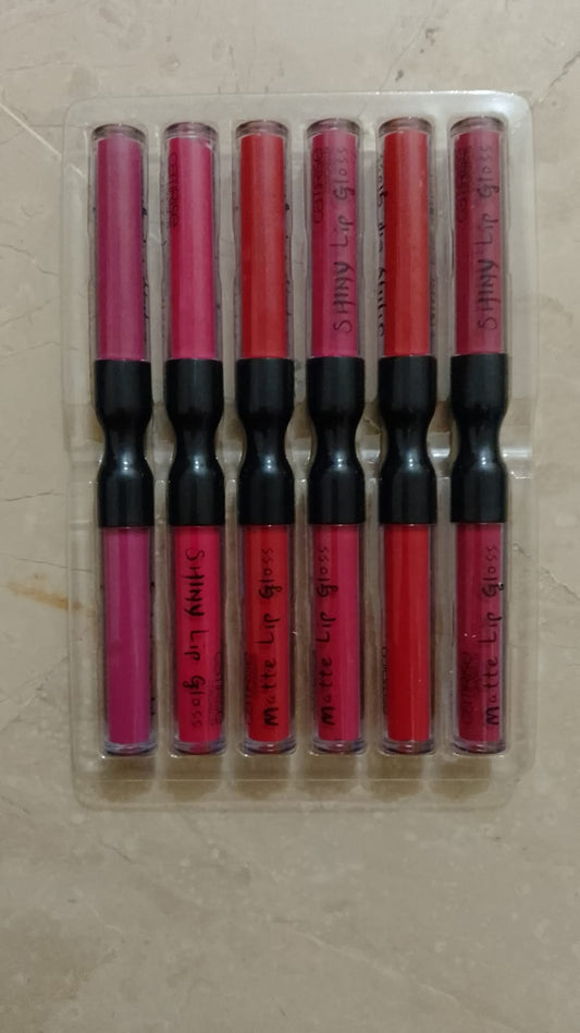 6 Pcs Set Matte And Shiny Dual Lip Gloss