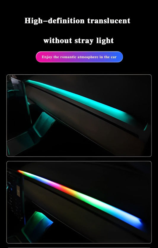 App Control Symphony Atmosphere Light Car Interior Lights Decorative Ambient Lights USB Fiber Optic Lights Smart App Control Lights Multi-Color (1pc) (110cm/43inch 35cm/13 Inch)