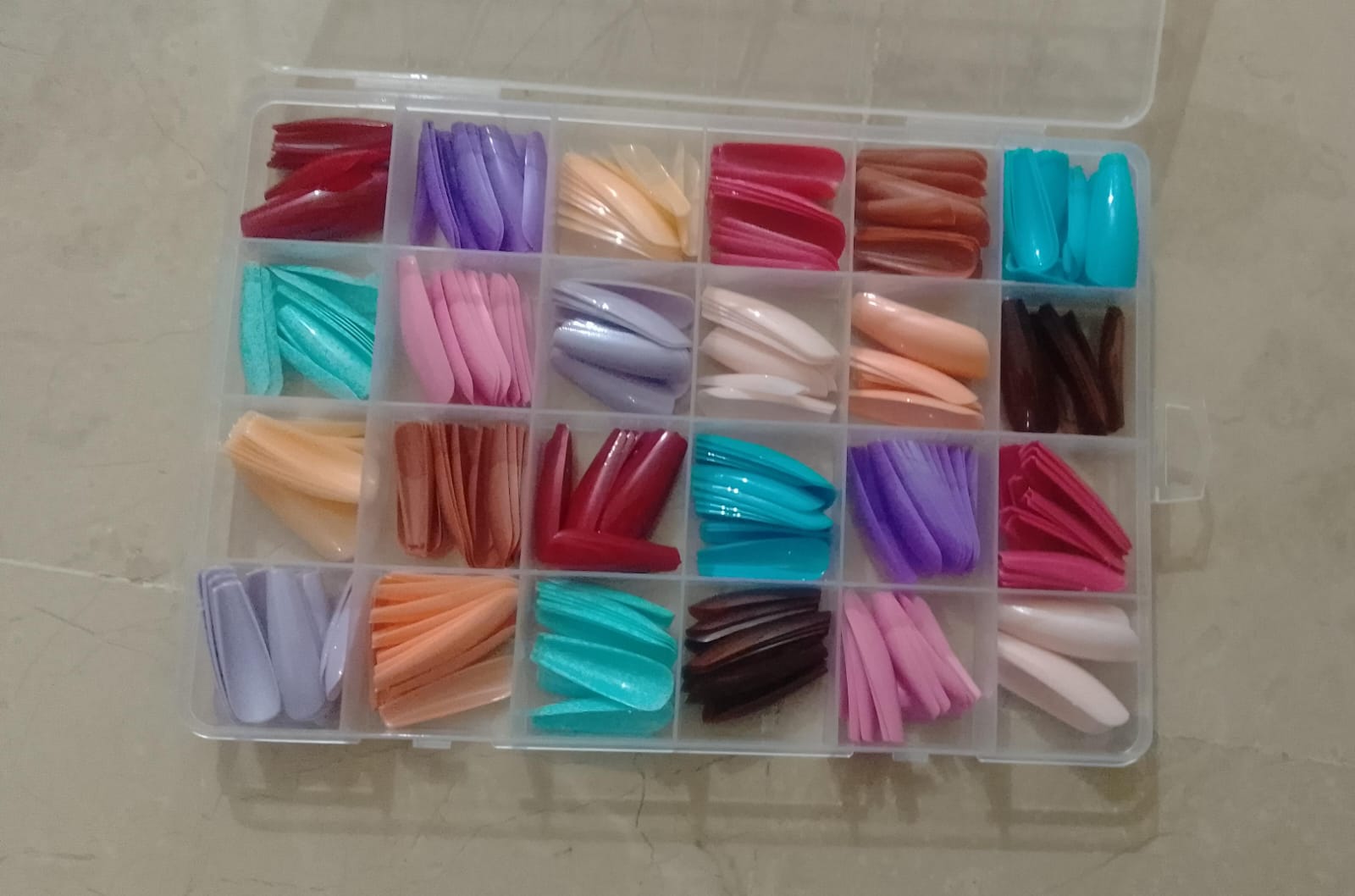 288 PCs Colorful And Shiny Nails Box (Random Color)