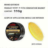 QIFENGHE Car Plastic Restorer - Auto Interior & Panel Renewal Wax Coating Agent Car Wax Car Wax Polish 200gm + Sponge
