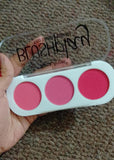3 Color Makeup Blush Palette Mineral Powder Red Rouge Long Lasting Natural Cheek Blusher (Random Color)