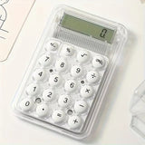 Student Calculator LCD Display Large Screen Siicone Buttons 8-Digit Handheld Study Electronic Calculator School Supplies(Random Color)