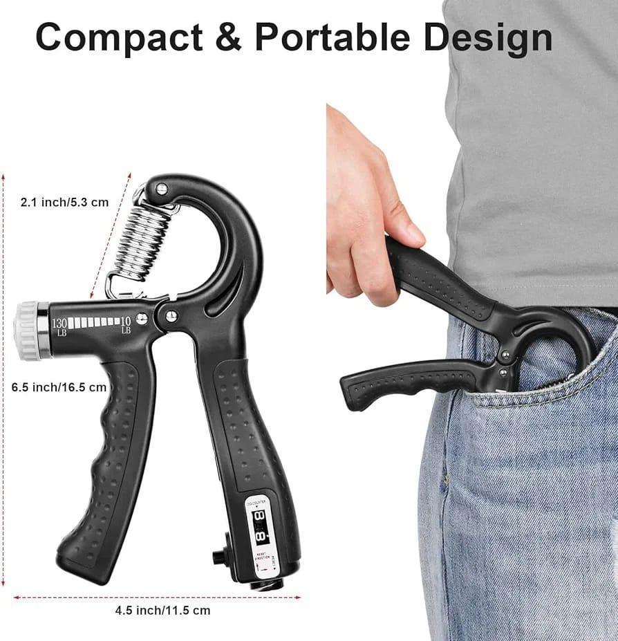 Hand Grip Strengthener Adjustable Resistance Wrist Strengthener Forearm Gripper Hand Workout Strength Trainer | With Counter (Random Colour)