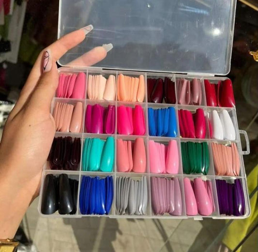 576 Pcs Artificial Fake Nails Multicolor For Girls