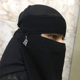 Chiffon Saudi Locket Niqab – Premium A1 Quality Black Face Veil (Black) (Random Locket )