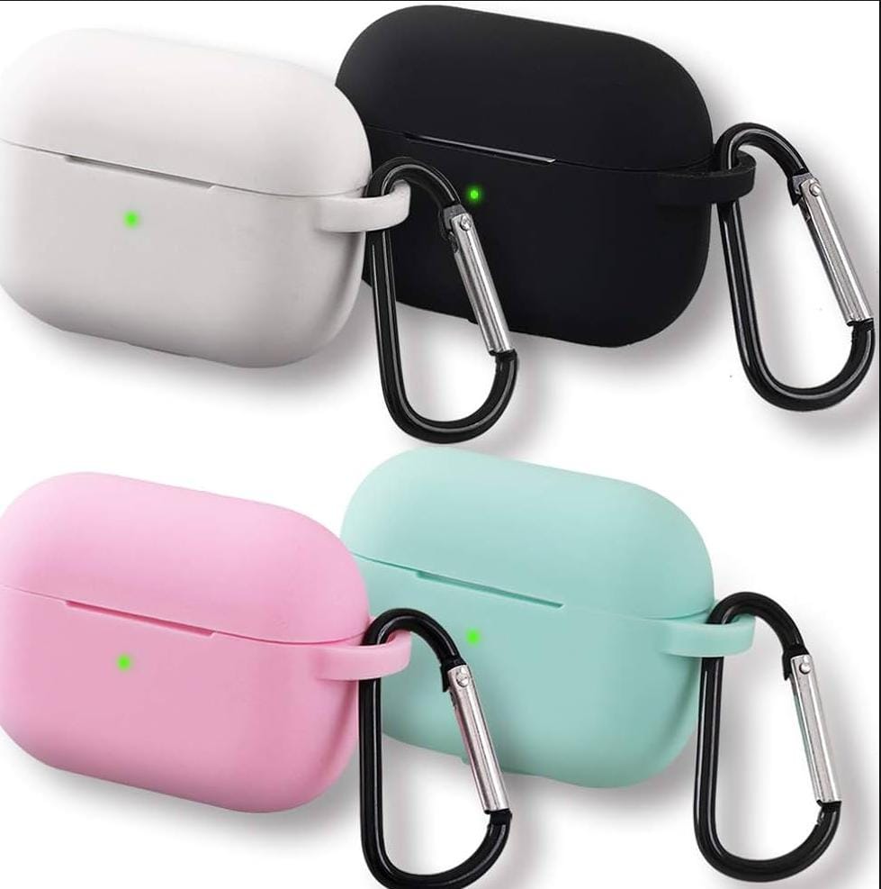 Airpods Pro 2 Soft Silicone Case With Hanging Clip (Random Color)