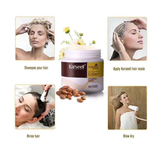 Karseell Hair Mask Collagen Treatment Cream – Argan Oil & Maca Essence, 6.76 Fl.OZ - 500ml ( Without Box )