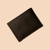 Cow Leather Plain Men Short Wallet Purse Small Vintage Wallets Card Holder (Brown)