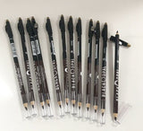 2 in 1  BLK/OPL Eye Pencil With Sharpener, Makeup 2 Colors Cosmetic Beauty Eyebrow Tool( Pack of 12 )