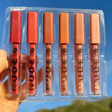 Pack Of 6 Nude Look High Pigment Matte Lipgloss Long Lasting Soft & Smooth Lipgloss (Random Color)