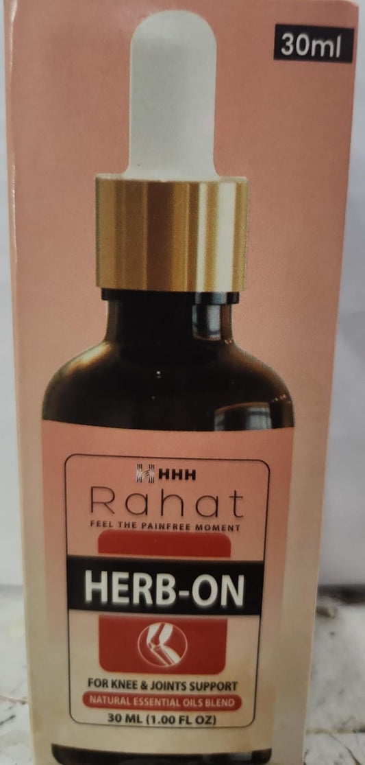 Rahat  Herb on Oil 30ml for pain in joints, back pain, arthritis pain, knee pain, tennis elbow, strains and sprains