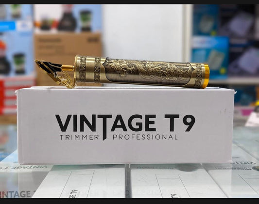 Metal Body - Vintage T9 Trimmer And Hair Clipper Cutting Machine For Men | Dragon Design | Golden Color Trimmer