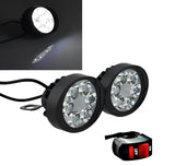 2 Led Plus Button LED Headlight & Button Assist Lamp For Motorcycle Motorbike Bike Universal CD70 CG 125 & All
