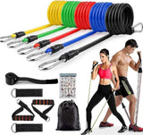 11 Piece Power Resistance Band Set Strength Training Yoga Sports Fitness Band Equipment For Men And Women