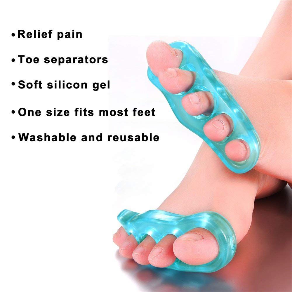 Reusable Gel Toe Separators & Straighteners For Hammer & Overlapping Toes - Unisex ( Random Color )
