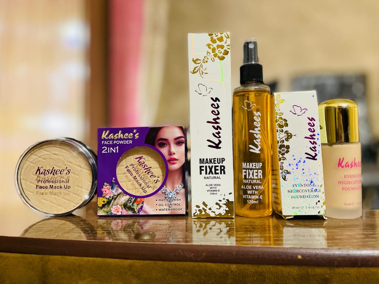 3 In 1 Kashee's Deal, Foundation, Compact Powder, & Fixer (Random Shades)
