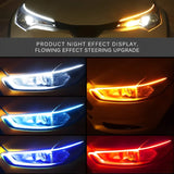 1 pair  White Color Audi-Style Flexible 60 cm Headlight DRL Light Strips with Running Indicators