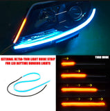 1 pair  White Color Audi-Style Flexible 60 cm Headlight DRL Light Strips with Running Indicators