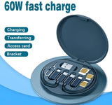 ( 5 In 1 ) Data Cable Set All Solutions In One | Data Cable Set 60w Fast Charging - Random Color