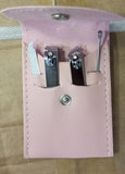 4 In 1 Professional Manicure Set 4-Piece Stainless Steel Nail Care Kit – Nail Clippers, Cuticle Nippers, Nail File & Spoon Pusher – Unscented, No Batteries Needed, Non-Electric Tools For Nail Techs & Home Use - Random Color
