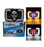 Skull Style Headlight With Indicators Beam For Bike | Upgraded Model Original Fitting For Honda CD70 / CG125