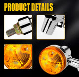 Pack Of 4 Universal Motorcycle Turn Signal Indicators | Amber Isharay Lights | Round Fit For 70cc & 125cc Bikes