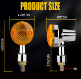 Pack Of 4 Universal Motorcycle Turn Signal Indicators | Amber Isharay Lights | Round Fit For 70cc & 125cc Bikes