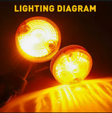 Pack Of 4 Universal Motorcycle Turn Signal Indicators | Amber Isharay Lights | Round Fit For 70cc & 125cc Bikes