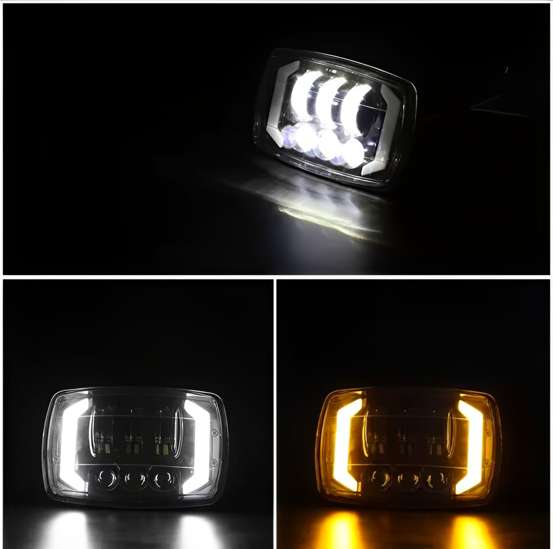 R60 Upgraded Headlight Beam For Honda CD70 / CG125 – Aluminum Body With Built-In DRL And Yellow Turn Indicators