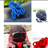 Motorcycle Flexible Cargo Net – Helmet Holder & Luggage Mesh With Hooks (Random Color)