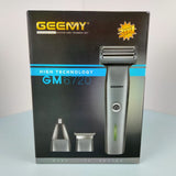 Geemy (GM7620)  3in1 Grooming Kit is rechargeable powerful trimmer for men / Sharp Trimmer Face Shaver for precise shaving