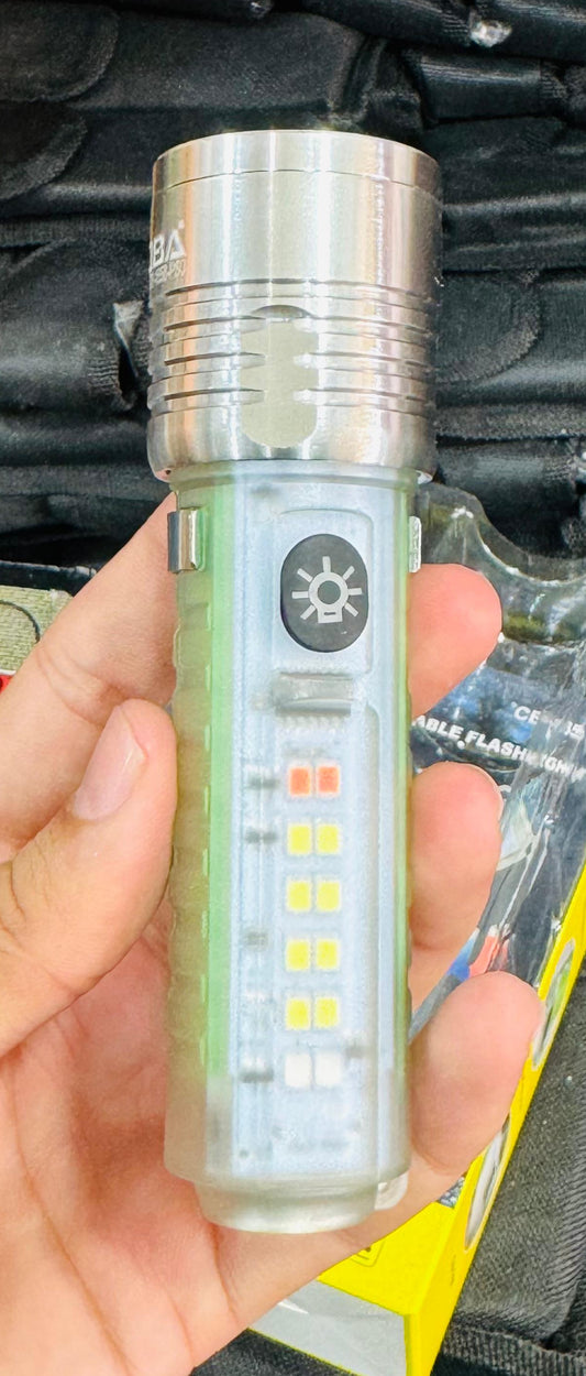 Coba Mini LED Torch Light - Coba CB 1658 – Super Bright Handheld Tactical Light  | Multiple Modes | Zoom-Able Electric Flashlight For Camping, Hiking & Cycling ( Random Color )