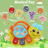 TOEY PLAY Baby Toy With Caterpillar For 12+ Months, Musical Piano Keyboard With Songs, Lights And Animal Sounds, Interactive Toys For Early Learning, Gifts For Little Kids, Boys, Girls 1 Year