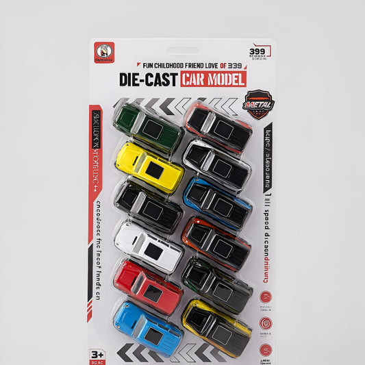 Die-Cast Metal Toy Cars Set – Pack Of 12 Assorted SUV Models In Vibrant Colors For Kids’ Play, Collecting, Racing, And Gifting