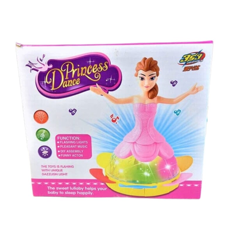 Princess Dancing Doll Toy With 3D Lights, Music & Rotating Movement – Musical LED Doll For Kids