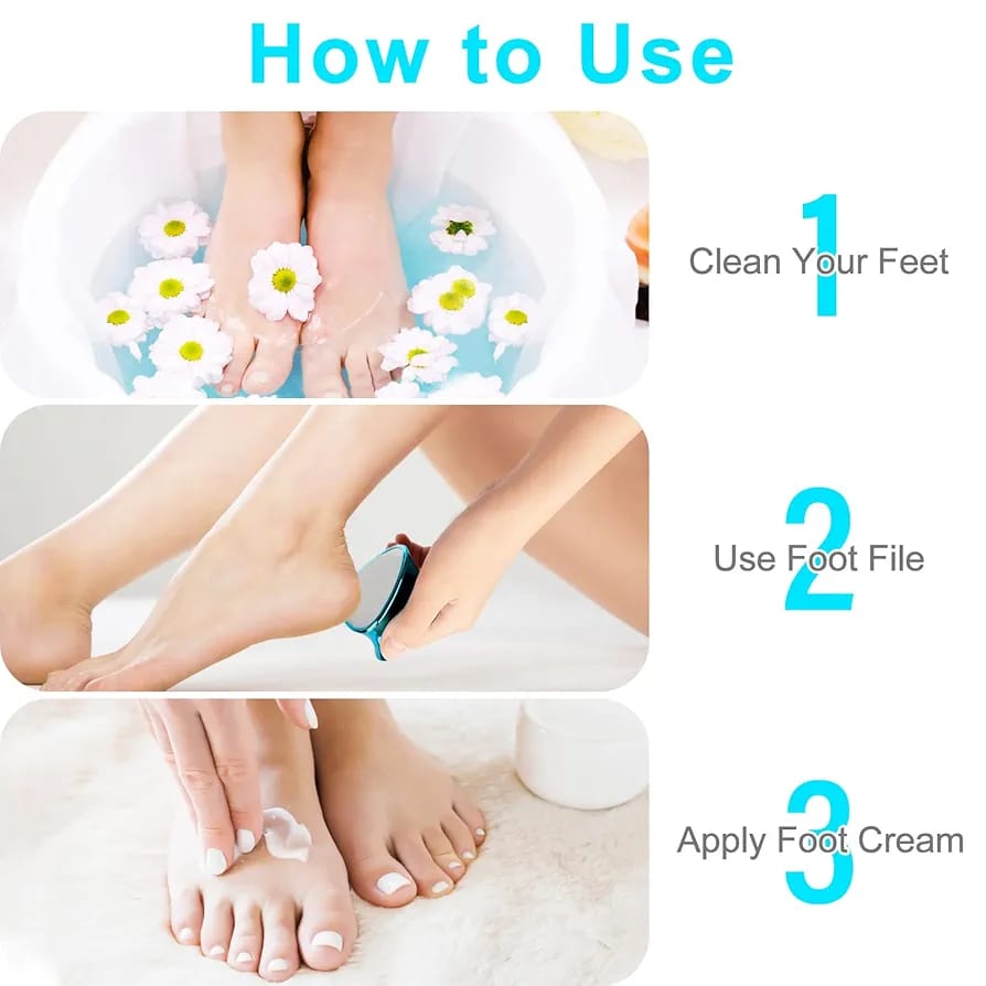 2 In 1 Double-Sided Nano Glass Callus Remover & Crystal Hair Eraser – Safe & Quick Foot File, Dead Skin & Hard Callus Remover, Painless Epilator For Women, Portable Pedicure Tool (Random Color)