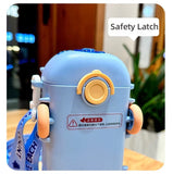 School Bus Design Kids Water Bottle With Strap– 600ml ABS Plastic Leak-Proof Bottle Small Square Drinking Cup – Fun & Durable Water Bottle For Children (Random Color)