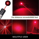 Laser 303 High Power Red Laser Pointer – Long Range Beam With Key Lock, Rechargeable 18650 Battery & Charger, Durable Aluminum Alloy Body