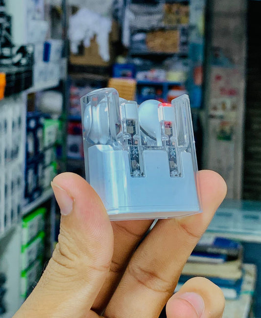 G65 Wireless Stereo HiFi Earphones – Bluetooth 5.3, Transparent Design, ANC, Sweatproof, Built-In Microphone, 7-Hour Battery