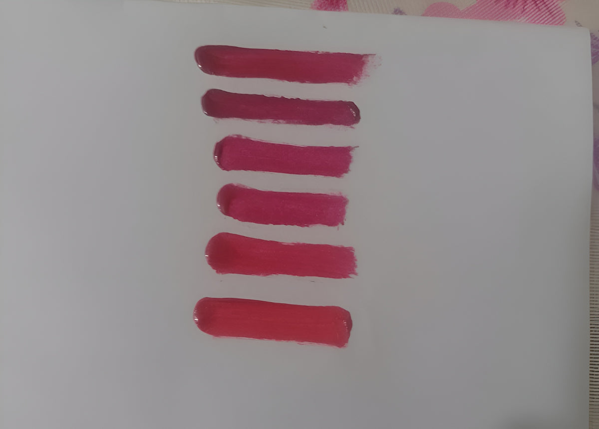 6 Pcs Lip Gloss Set – Liquid Formula With Shades Of Red, Smooth Application, Long-Lasting Shine & Moisture, Perfect For Everyday & Party Makeup