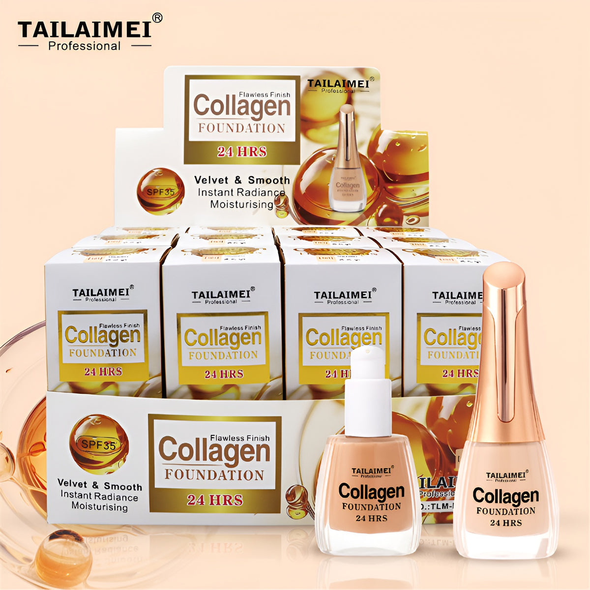 24 Hrs Flawless Finish Collagen Foundation – Long-Lasting Creamy Formula For Smooth, Radiant & Even Skin Tone, 35ml