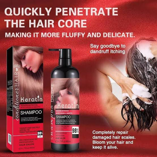 Wellice Hair Salon Keratin Essence And Collagen Shampoo - 800g