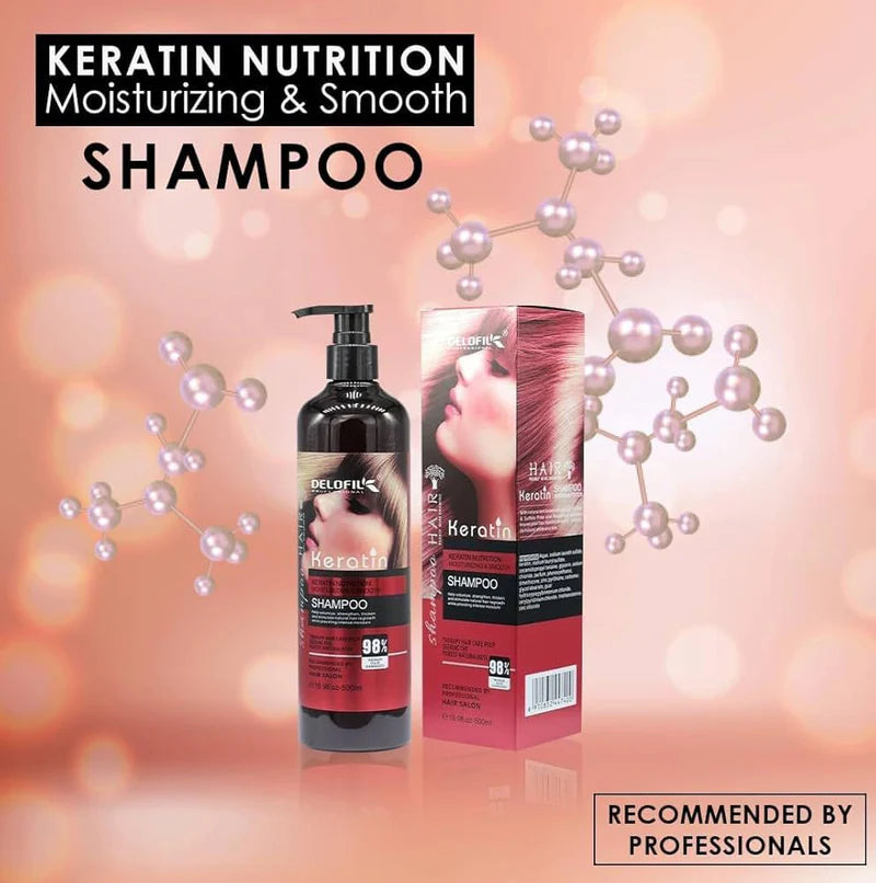 Wellice Hair Salon Keratin Essence And Collagen Shampoo - 800g